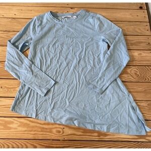 NEW Isaac Mizrahi Live Asymmetrical Hem Long Sleeve Top Size Small Women’s Blue
